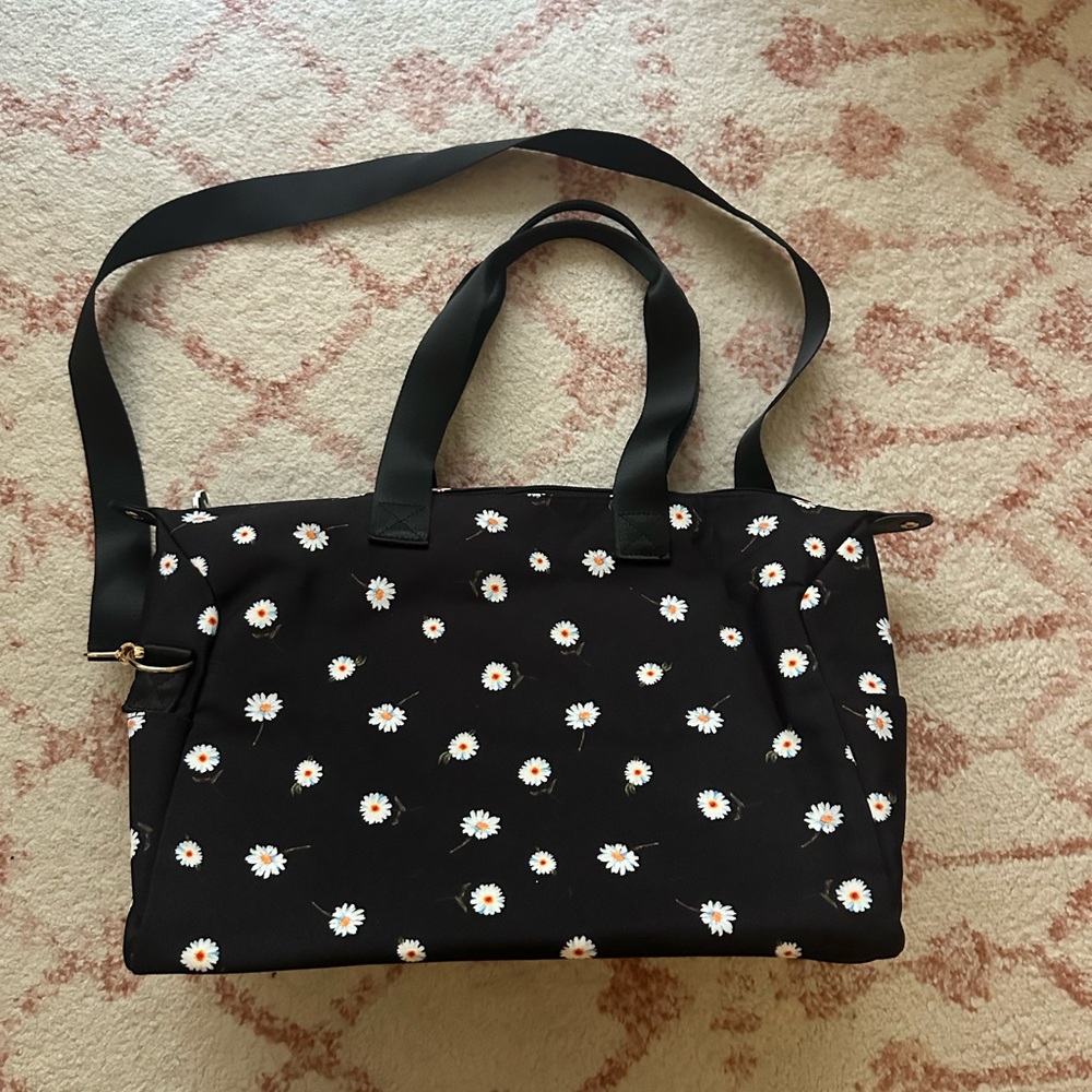 Alice + Olivia Like New Floral Black Tote Bag